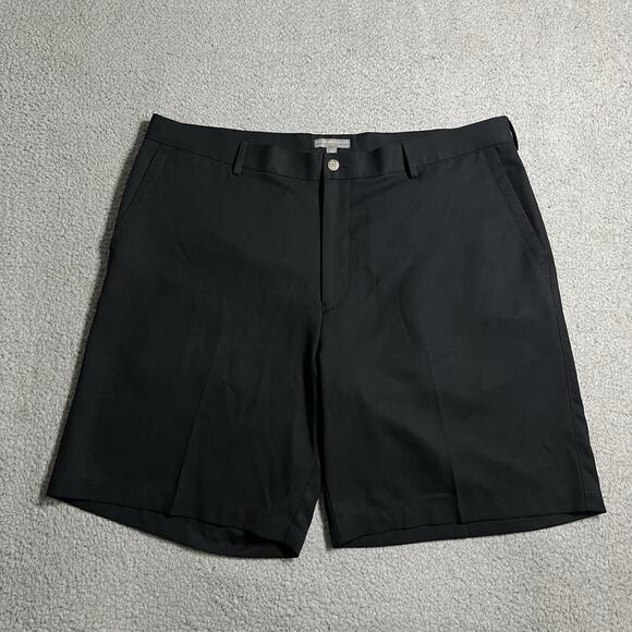Peter Millar Shorts Mens 40 Black Wicking Performance Golf 9" Chino Stretch - Picture 1 of 10